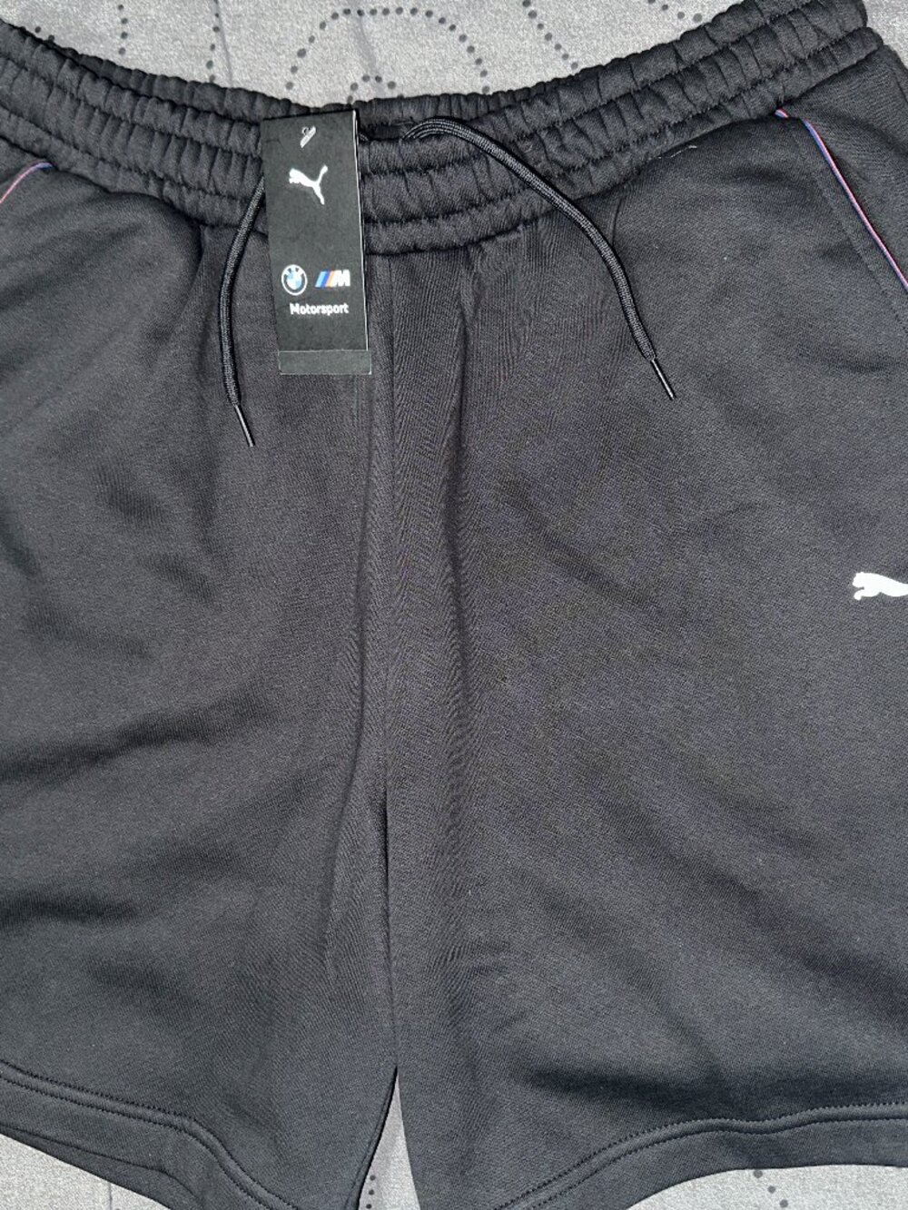 PUMA BMW MOTORSPORT FLEECE BLACK SHORTS SIZE L MEN NWT $50.00